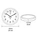 hito Silent Wall Clock Non Ticking 10 inch Excellent Accurate Sweep Movement Glass Cover, Decorative for Kitchen, Living Room, Bathroom, Bedroom, Office (White)