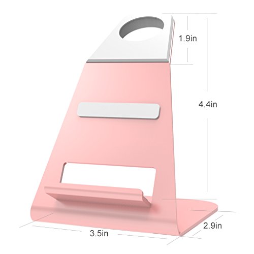 XUNMEJ Apple Watch Stand Apple Watch Charging Dock Stand Bracket Station Holder for Apple Watch Series 3/Series 2/ Series 1 (42mm 38mm) iPhone X 8 8plus 7 7plus 6S 6plus (Rose Gold)