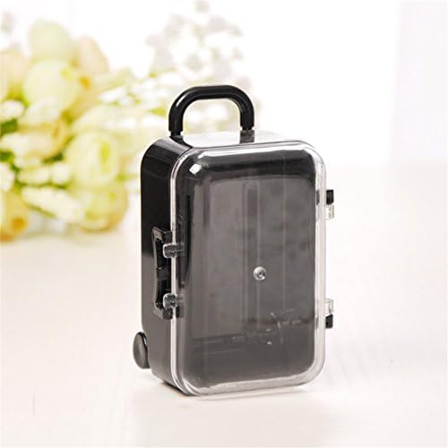 12 PCS Transparent Plastic Candy Boxes Wedding Favor Boxes Mini Suitcase Shape Sweet Cake Gift Supplies Baby Shower Favors Birthday Party Decorations Multi-color
