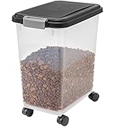 IRIS USA Airtight Food Container for Dog, Cat, Bird, and Other Pet Food Storage Bin, BPA Free, Bl...