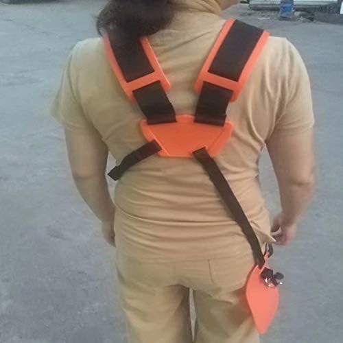 Brush Cutter Trimmer Shoulder Strap, Comfort Nylon Belt Lawn Mower Padded Strap Harness for Trimmers Strimmers Garden Brush Cutter Lawn Mower (Orange) - Image 4