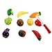Sakiyr Play Food, 13Pcs Cutting Fruits and Veggies Toy with Basket, Cutting Food Playset for Toddlers