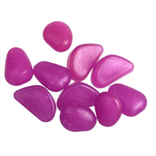 100 pcs Glow in the Dark Garden Pebbles Glowing Stones for Walkway Yard and Decor (purple)