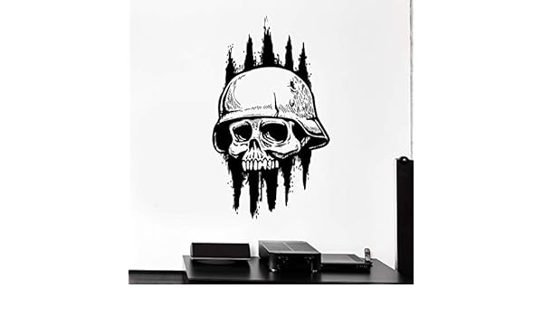 Skull Skeleton Army Soldier Dead Extraíble Pegatinas de Pared para ...