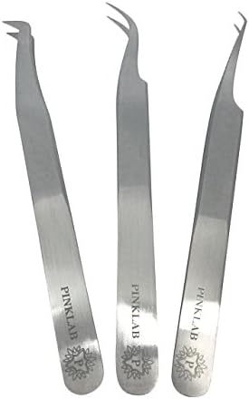 Rev Pro Silver/ 3 pack Tweezer set / Single / Volume/ Isolation/ for Eyelash Extensions "LImited time only" By PINKLAB