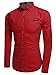 Coofandy Men's Fashion Slim Fit Dress Shirt Casual Shirt, 01-red, Medium
