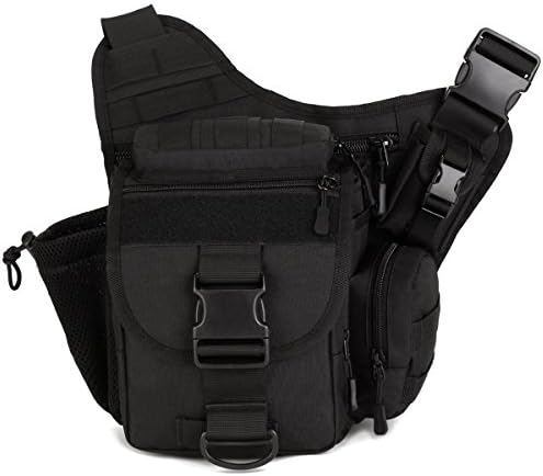 Tactical Camera Bags, Upgraded Version Outdoor Lightweight & Durable Professional DSLR Camera Photography Multi-functional Tactical Messenger Single Shoulder Bag, Super Saddle Bag (Black)
