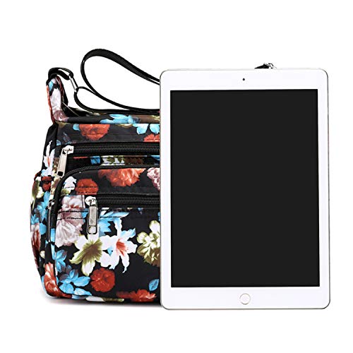 Womens Nylon Floral Shoulder Bag Crossbody Bag Messenger Bags Travel Handbags With Adjustable Strap Waterproof (umbrella) - Thumbnail 2