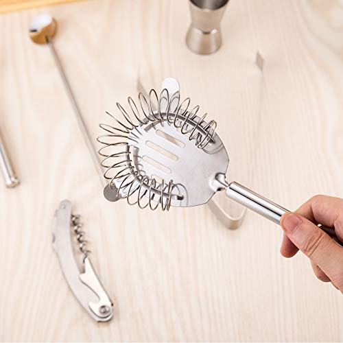 Xena 9 Piece Stainless Steel Bar Cocktail Shaker Set Bamboo Holder Barware Bartender Utensils Kit Accessories