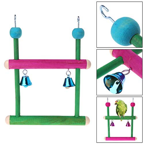 Seaskyer Parrots Playstand Bird Playground Wood Perch Gym Stand Playpen Bird Ladders Exercise Playgym for Electus Cockatoo Parakeet Conure Cockatiel Cage Accessories Exercise Toy