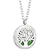 Tree of Life Aromatherapy Essential Oil Diffuser Necklace - 316L Stainless Steel Locket Pendant Perfume Jewelry - for Women,Girl,Wife Gift with Elegant Box By Jenia