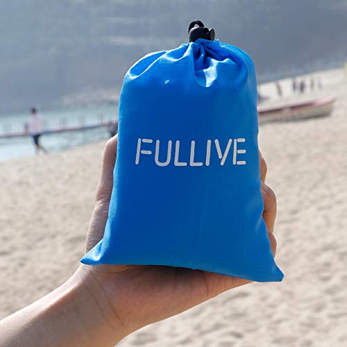 Outdoor Beach Blanket – Compact Pocket Beach Mat,Sandproof Ground Cover,Lightweight Quick-Drying Picnic Mat,Waterproof Travel Mat for Travel,Camping,Hiking,Sports,Music Festivals (55″x59″)