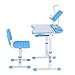 Yosooo Children Study Table and Chair Adjustable Height for Kids with Lamp US Plug