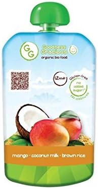 Goodness Gracious Organic Mango, Coconut Milk &amp; Brown Rice Puree 140g - Pack of 6