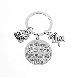Infinity Collection Realtor Keychain, Real Estate Broker Gift, House Keychain, Realtor Gift for Men & Women