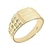 Men's High Polish 10k Yellow Gold Engravable Square Top Nugget Band Signet Ring (Size 12)