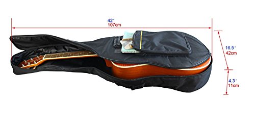 image for YMC 41 Inch Waterproof Dual Adjustable Shoulder Strap Acoustic Guitar 