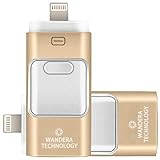 128GB iPhone USB Flash Drive, iPad Memory Stick, iOS External Storage Expansion for iOS Android PC Laptops (Gold)