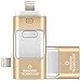 128GB iPhone USB Flash Drive, iPad Memory Stick, iOS External Storage Expansion for iOS Android PC Laptops (Gold)