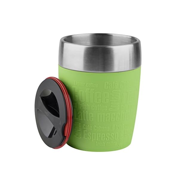Emsa , Edelstahl , 514516 Isolier-Trinkbecher, Mobil genieÃen, 200 ml, Dreh- Trinkverschluss, GrÃ¼n, Travel Cup – Bild 3