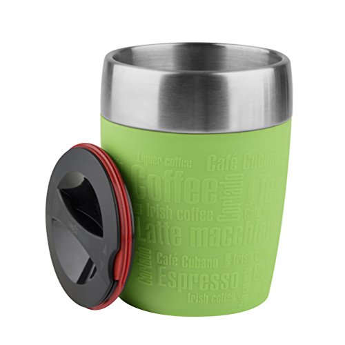 Emsa , Edelstahl , 514516 Isolier-Trinkbecher, Mobil genieÃen, 200 ml, Dreh- Trinkverschluss, Grün, Travel Cup – Bild 3