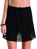 Women's Lace Half Slip Skirt Black Large (24 inch)