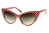 Cateye Womens Eyeglasses or Sunglasses Vintage Inspired Fashion (Red Polka Dot)…
