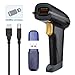 433Mhz Wireless Barcode Scanner, SLYPNOS Handheld Barcode Reader with 473.5 Yard Long Transmission Range Portable Rechargeable Bar Code Scanner with USB Receiver for Store Supermarket Warehouse