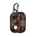 Leather Designer Case, Protective Shockproof Case Cover with Carabiner Keychain Compatible with Apple AirPods Charging Case for Men and Women (Brown)