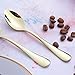 6 Piece Coffee Spoon 5-inch Stainless Steel Teaspoon Flatware Set Table Silverware Dishwasher Safe (Gold)