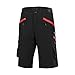 ARSUXEO Men's Loose Fit Soft Cycling Shorts MTB Mountain Bike Shorts Light Weight No Pad 1705 Black Size Medium