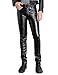 Moonwalk Men`s Faux PU Leather Skinny Black Biker Pants 32 Black