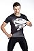 Red Plume Men's Compression Shirt, Fitness Sports Skull T-shirt Short Sleeve (L)