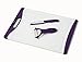 Chef Made Easy Large Plastic Cutting Board (Purple) with Drip Groove Includes Free Bonus Ceramic Peeler and 3