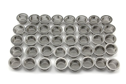 DeYue Crystal Pipe Screens, 40pcs 0.5Inch Diameter Premium Stainless Steel Mental Screen Filters for Crystal Pipe Use (40)