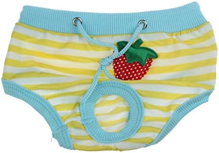Axchongery Dog Diaper, Dog Physiological Menstrual Hygiene Estrus Pants for Female (Yellow, XS)