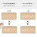 BlaCOG Digital Alarm Clock, Adjustable Brightness Voice Control Wooden Alarm Clocks for Bedrooms, Display Time Temperature Date and USB Battery Powered, Bamboo Clock