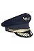 CHECKIN® Custom Upscale Military Pilot Cap Airline Captain Hat Uniform Party Hat Navy Officer Sailor Cap (61cm = XL = US 7 1/2)