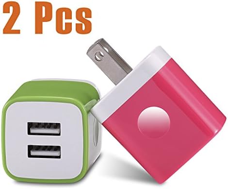 iPhone Wall Charger, USINFLY 2-Pack 2.1A/5V Universal Dual Port USB Wall Charger Plug Power Adapter Fast Charging Cube for iPhone X 8 7 6 6S Plus 5S 5 SE 4S