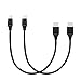 AUKEY USB C Cable Short, [2-Pack] 0.7ft 0.2m USB Type C Cable Fast Charge for Samsung Galaxy Note 9 Note 8 S10 S10+ S9 S8, LG V30 V20 G6 G5, HTC 10, Perfect Size for Power Bank and Portable Charger