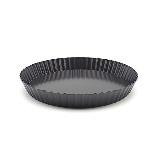TOTOONE Non-stick 8 inch Fluted Pizza Pan Quiche Pan With Removable Loose Bottom Tart Pie Pan Pie Pan BM1036 - Thumbnail 3
