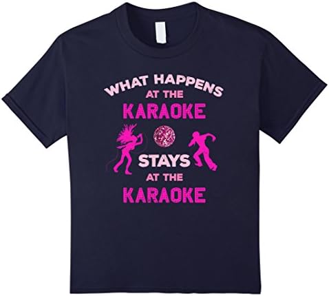 Kids What Happens at the Karaoke Stays Singing Lovers T-Shirt 12 Navy