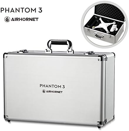 DJI Phantom 3 Carrying Case, Airhornet Aluminum Carrying Case for DJI Phantom 3 /Standard/Professional/ Advanced/ 4K , silver