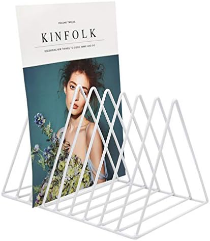 EAHUHO Magazine Rack Triangle Multi-function Newspapers Holder 9 Slot Vintage Design for Book Newspaper Letter Document Plate for Office Home Kitchen (White)