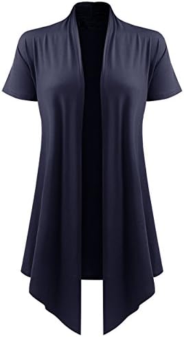 Dutebare Womens Short Sleeve Open Front Cardigan Lightweight Drape Cardigans