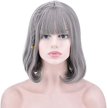 FZZ698 What A Amazing Design!Synthetic Women Fashion Lady Braid Short Curly Hair Cosplay Party Wig for Daily (B)