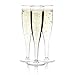 Party Essentials Supplies One Piece 5-Ounce Disposable Plastic Champagne Flutes/Wine Glasses/Party Cups, 10-Count, Clear