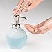 InterDesign York Glass Soap Dispenser Pump for Body Moisturizer, Liquid Hand Soap, Sanitizer or Aromatherapy Lotion - Frost/Brushed Nickel