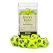 Wiz Dice Sticky Ichor Set of 7 Polyhedral Dice, Solid Neon Green Tabletop RPG Dice with Clear Display Box