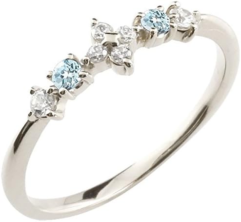 Amazon アトラス Atrus フラワー 花 リング ピンキーリング ブルートパーズ 11月誕生石 プラチナ 華奢リング 指輪 フェミニン 定番 レディース ファッションリング 1号 リング 通販